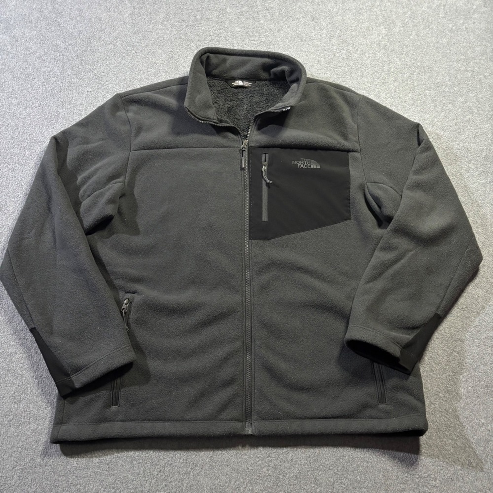 The North Face Chimborazo Full Zip Fleece Jacket Mens XL Grey Hiking Sherpa